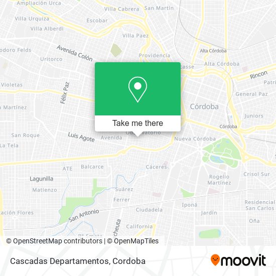 Mapa de Cascadas Departamentos