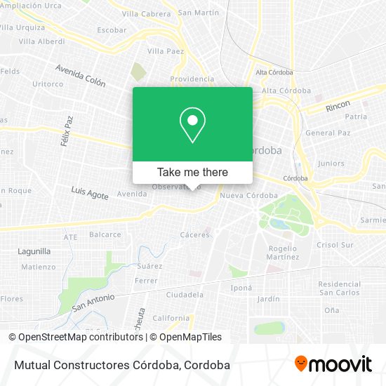 Mapa de Mutual Constructores Córdoba