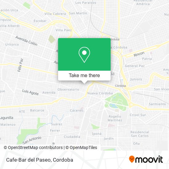 Mapa de Cafe-Bar del Paseo