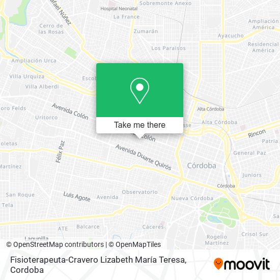 Mapa de Fisioterapeuta-Cravero Lizabeth María Teresa