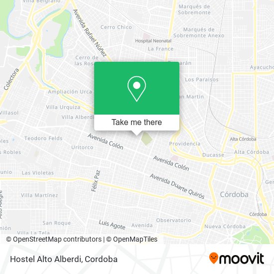 Mapa de Hostel Alto Alberdi
