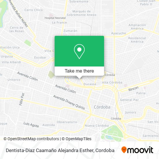 Mapa de Dentista-Diaz Caamaño Alejandra Esther