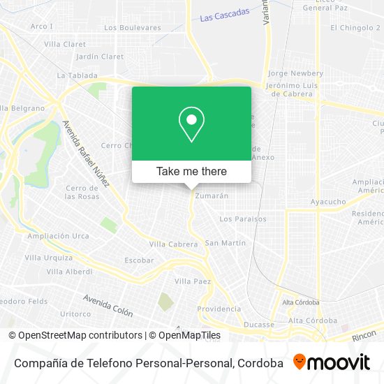 Compañía de Telefono Personal-Personal map