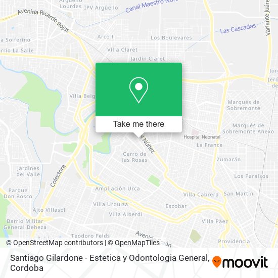 Mapa de Santiago Gilardone - Estetica y Odontologia General