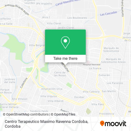 Mapa de Centro Terapeutico Maximo Ravenna Cordoba