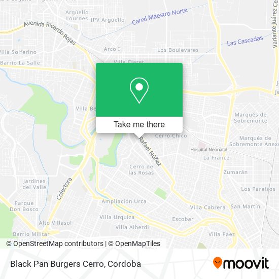 Black Pan Burgers Cerro map