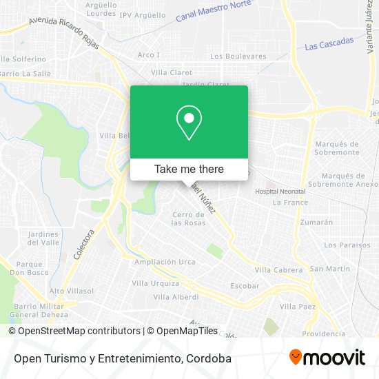 Open Turismo y Entretenimiento map