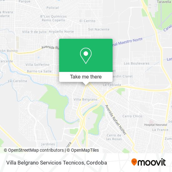 Villa Belgrano Servicios Tecnicos map