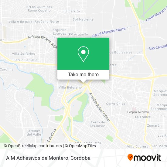 Mapa de A M Adhesivos de Montero