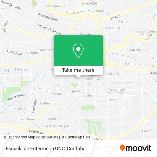 Mapa de Escuela de Enfermeria UNC