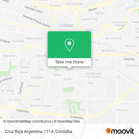 Mapa de Cruz Roja Argentina 1114