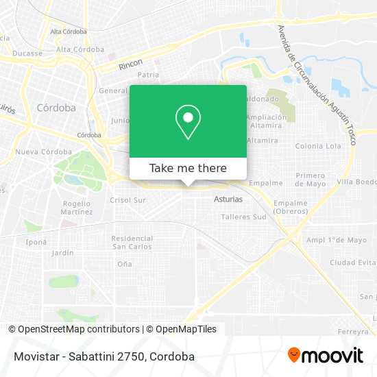 Movistar - Sabattini 2750 map