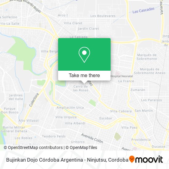 Mapa de Bujinkan Dojo Córdoba Argentina - Ninjutsu