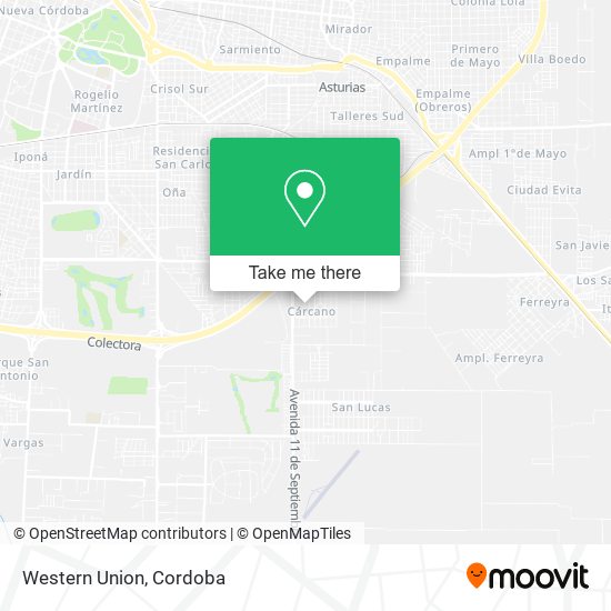 Mapa de Western Union