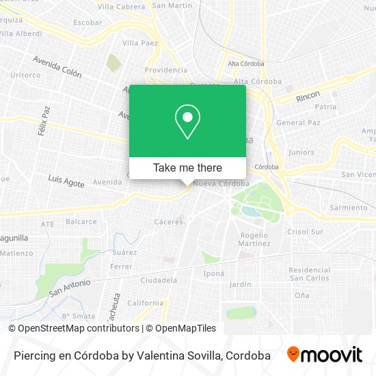 Piercing en Córdoba by Valentina Sovilla map