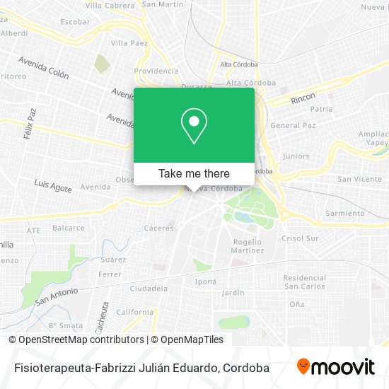 Mapa de Fisioterapeuta-Fabrizzi Julián Eduardo
