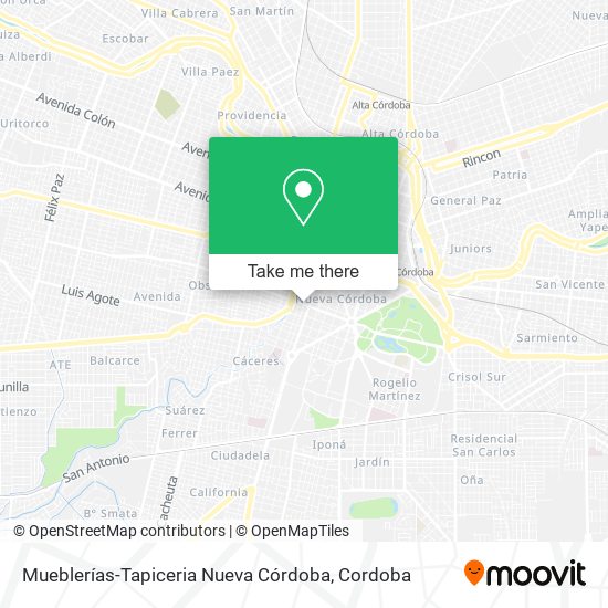 Mapa de Mueblerías-Tapiceria Nueva Córdoba