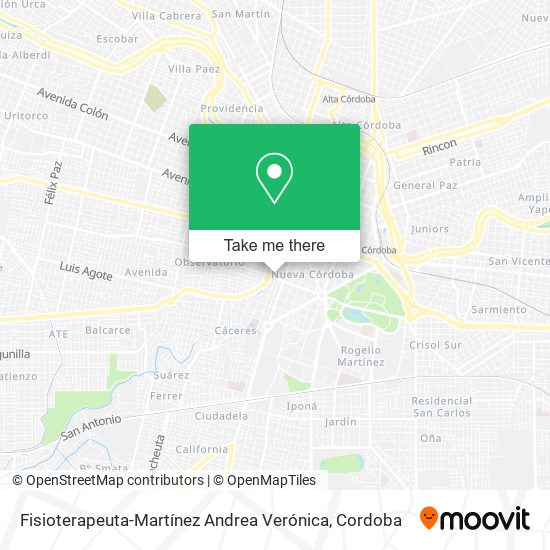 Mapa de Fisioterapeuta-Martínez Andrea Verónica