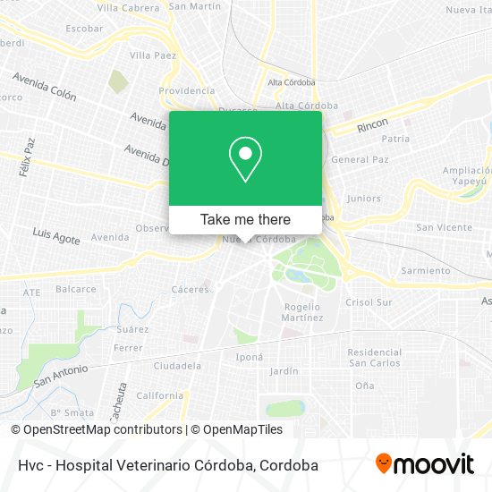 Hvc - Hospital Veterinario Córdoba map