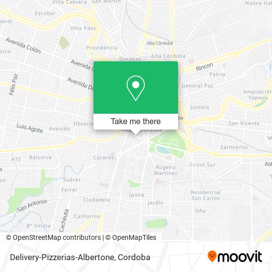 Mapa de Delivery-Pizzerias-Albertone