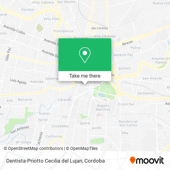 Mapa de Dentista-Priotto Cecilia del Lujan