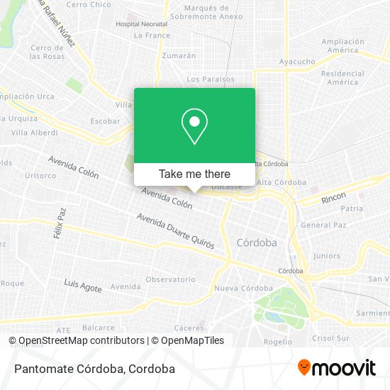 Mapa de Pantomate Córdoba