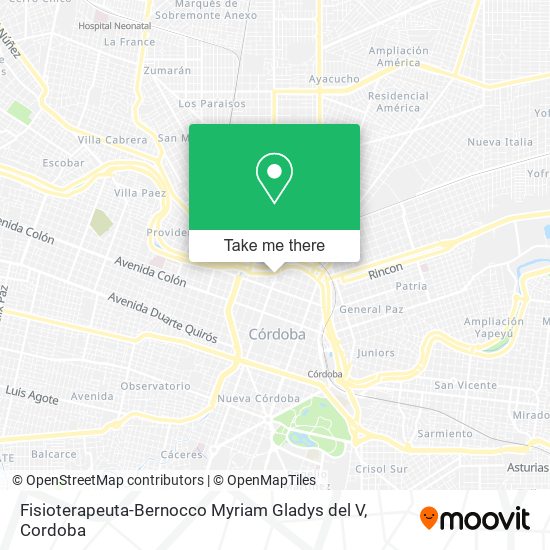 Mapa de Fisioterapeuta-Bernocco Myriam Gladys del V