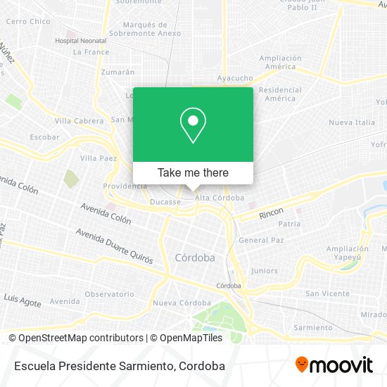 Mapa de Escuela Presidente Sarmiento