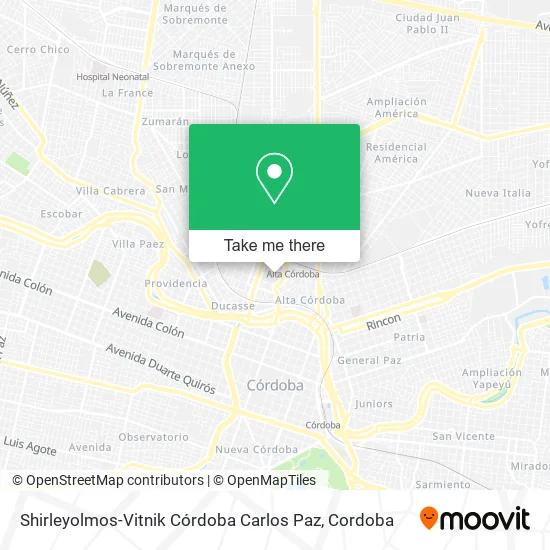 Shirleyolmos-Vitnik Córdoba Carlos Paz map