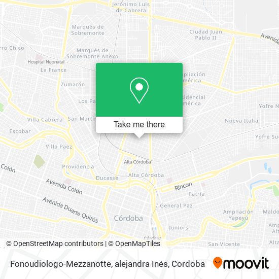 Fonoudiologo-Mezzanotte, alejandra Inés map