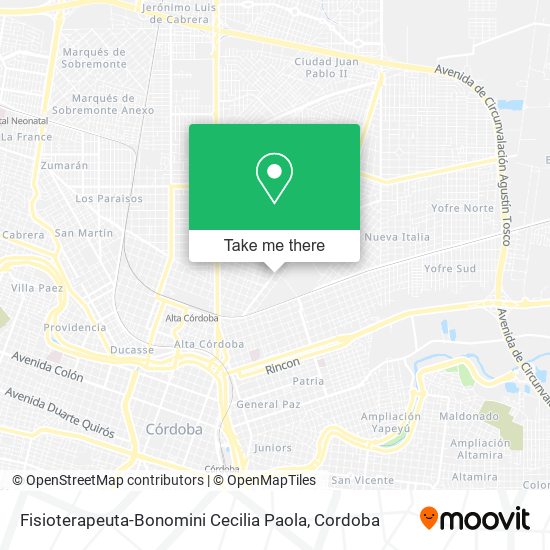 Mapa de Fisioterapeuta-Bonomini Cecilia Paola