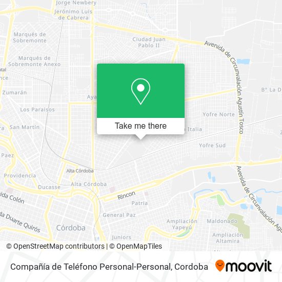 Mapa de Compañía de Teléfono Personal-Personal