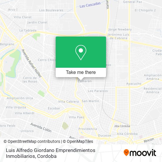 Mapa de Luis Alfredo Giordano Emprendimientos Inmobiliarios