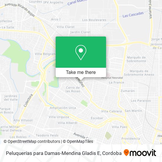 Peluquerías para Damas-Mendina Gladis E map