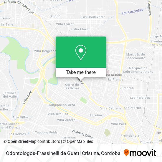 Mapa de Odontologos-Frassinelli de Guatti Cristina