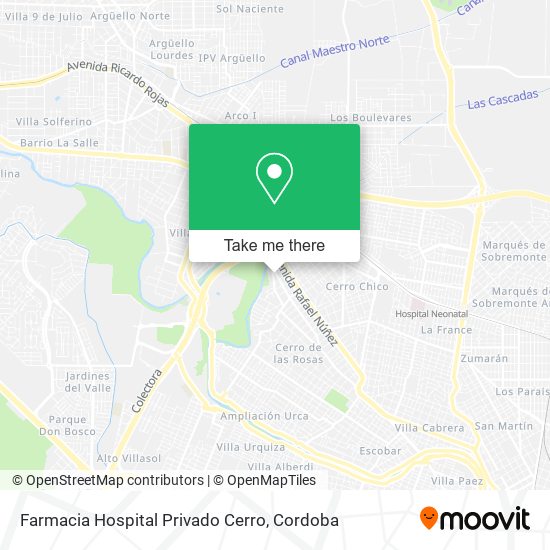 Mapa de Farmacia Hospital Privado Cerro