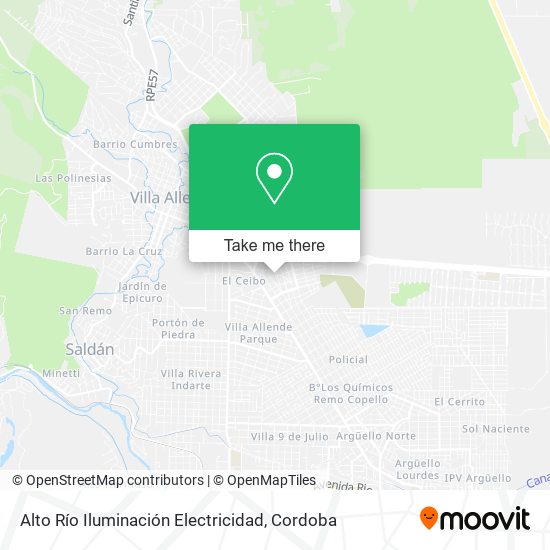 Mapa de Alto Río Iluminación Electricidad