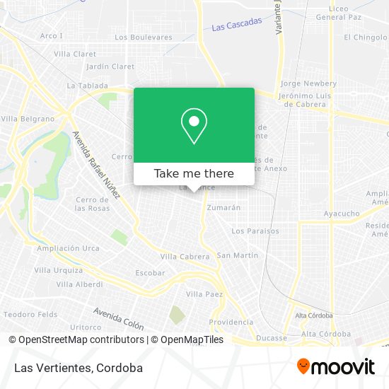 Mapa de Las Vertientes