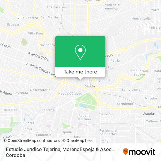 Mapa de Estudio Jurídico Tejerina, MorenoEspeja & Asoc.