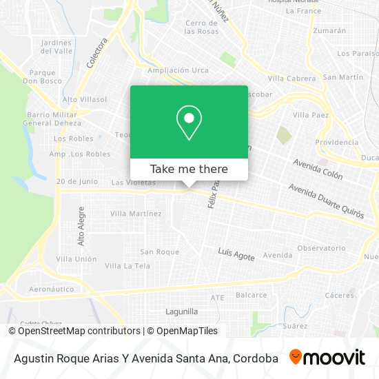 Agustin Roque Arias Y Avenida Santa Ana map