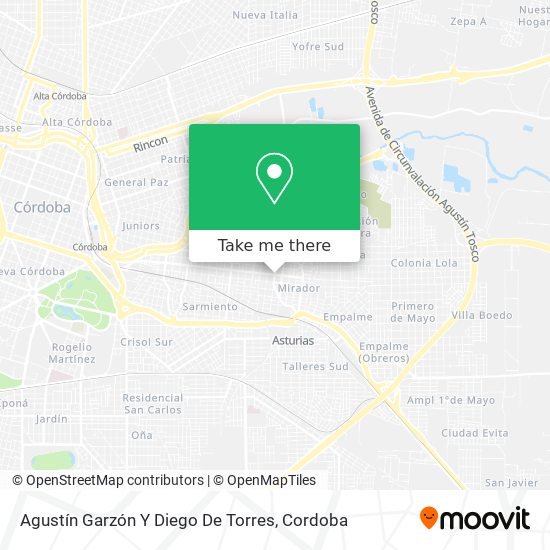 Agustín Garzón Y Diego De Torres map
