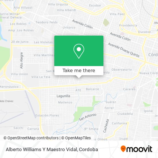 Mapa de Alberto Williams Y Maestro Vidal