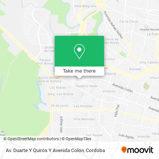 Av. Duarte Y Quirós Y Avenida Colón map