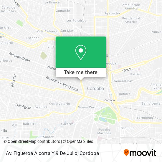 Mapa de Av. Figueroa Alcorta Y 9 De Julio