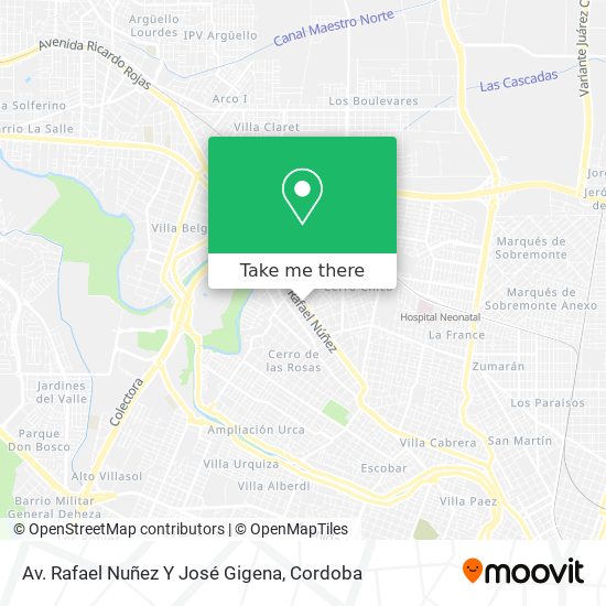 Av. Rafael Nuñez Y José Gigena map