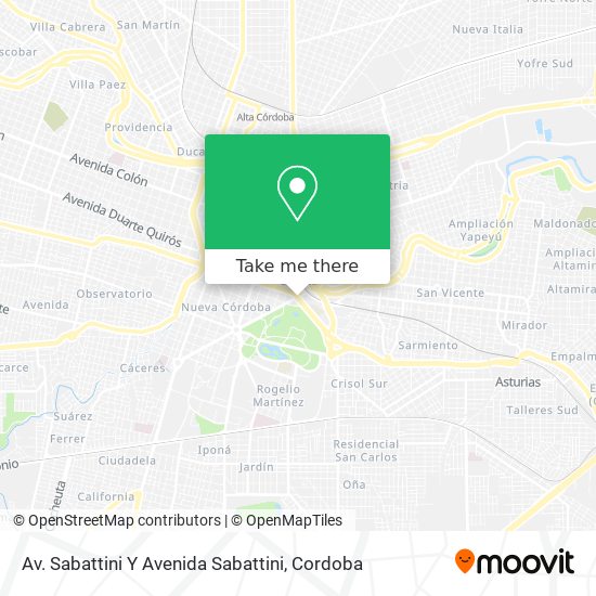 Mapa de Av. Sabattini Y Avenida Sabattini