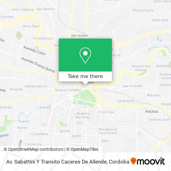 Av. Sabattini Y Transito Caceres De Allende map