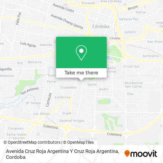 Avenida Cruz Roja Argentina Y Cruz Roja Argentina map