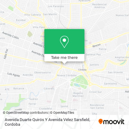 Mapa de Avenida Duarte Quirós Y Avenida Vélez Sarsfield