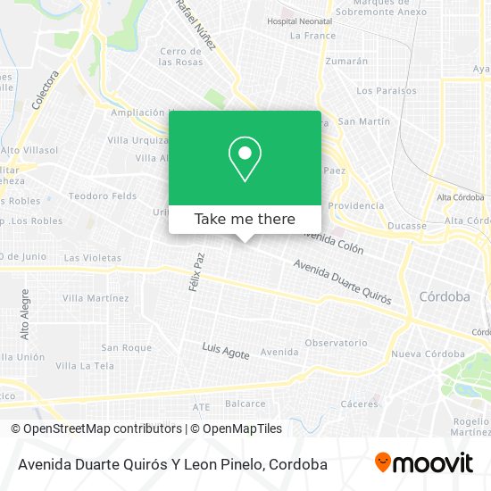 Mapa de Avenida Duarte Quirós Y Leon Pinelo
